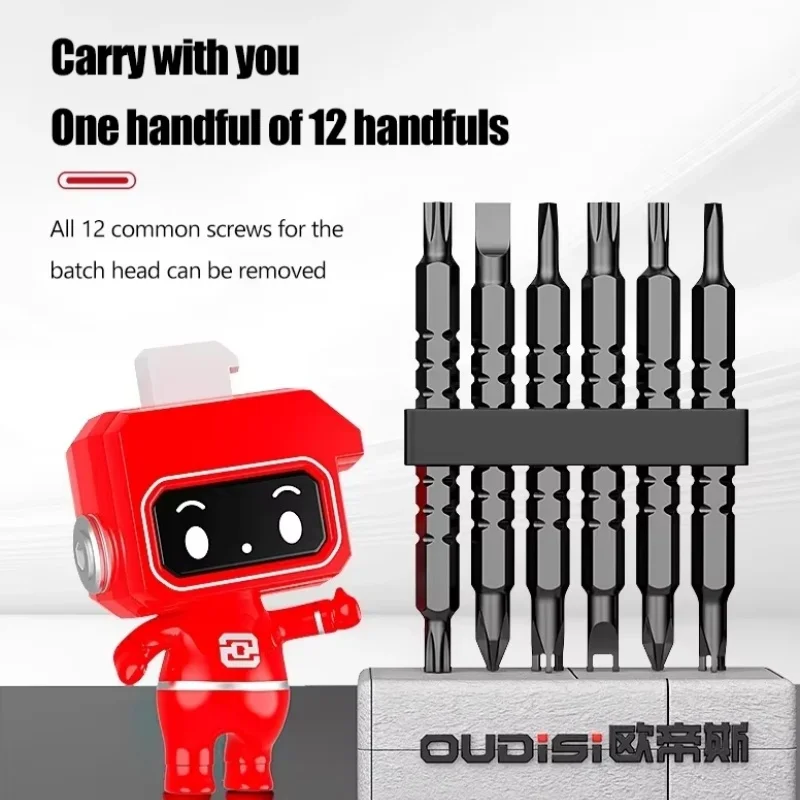 Mini 13 in 1 Ratchet Screwdriver Set Magnetic Handle Tool Labor-Saving Dual-purpose Head Hand Phillips Slotted Screwdriver