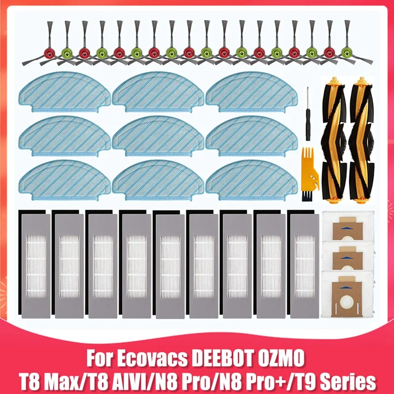 Replacement Parts Kit For Ecovacs DEEBOT OZMO T8 AIVI T8 Max N8 Pro N8 Pro+ T8 T9 Series Robot Vacuum Cleaner