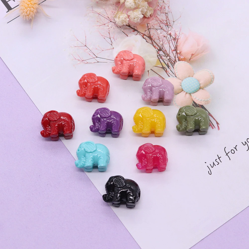 10 Uds Mini elefante Coral cuentas teñido Natural mar bambú espaciado cuentas sueltas DIY collar pulsera accesorios para hacer joyería