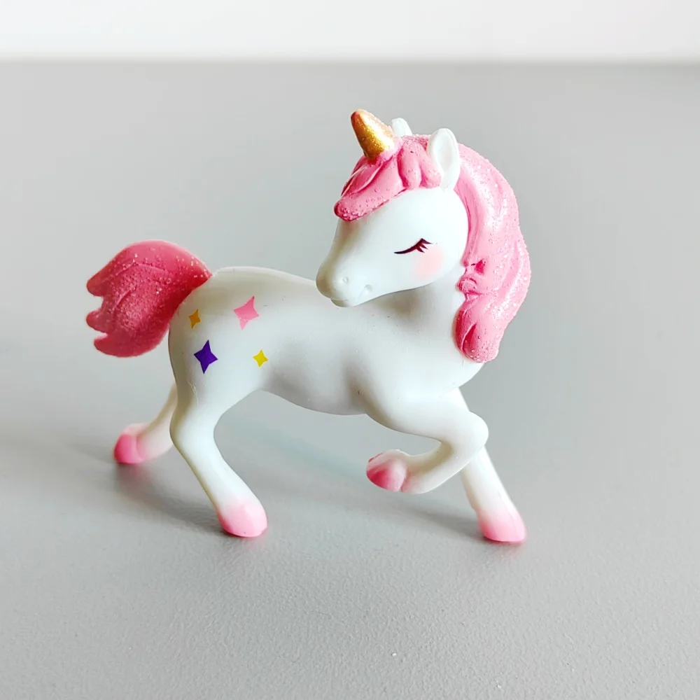 1pc Pink Unicorn Animal Forest Elf Model Home Decoration Pvc Craft Miniature Figure Tiny Bonsai Fairy Garden Decor