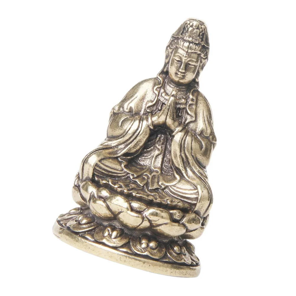

Vintage Brass Buddha Ornament Exquisite Desktop Decoration Household Office Retro Home Decoration Creative Brass Craft Adornment