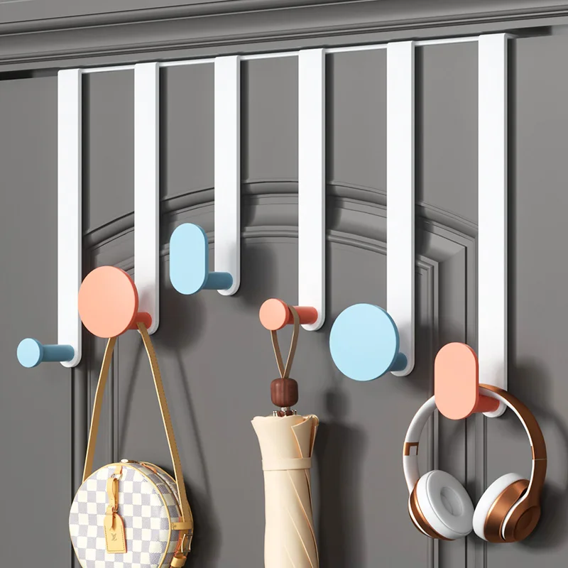 Hook behind the door, hang hangers on the back door, no punching creative shelves, wall bedroom wall hanging clothes