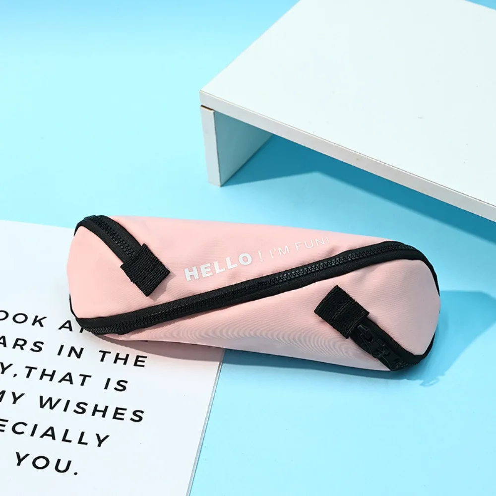 

Ins Canvas Pencil Case S Design Zipper Japanese Style Stationery Bag Simple Large Capacity Pen Bag School