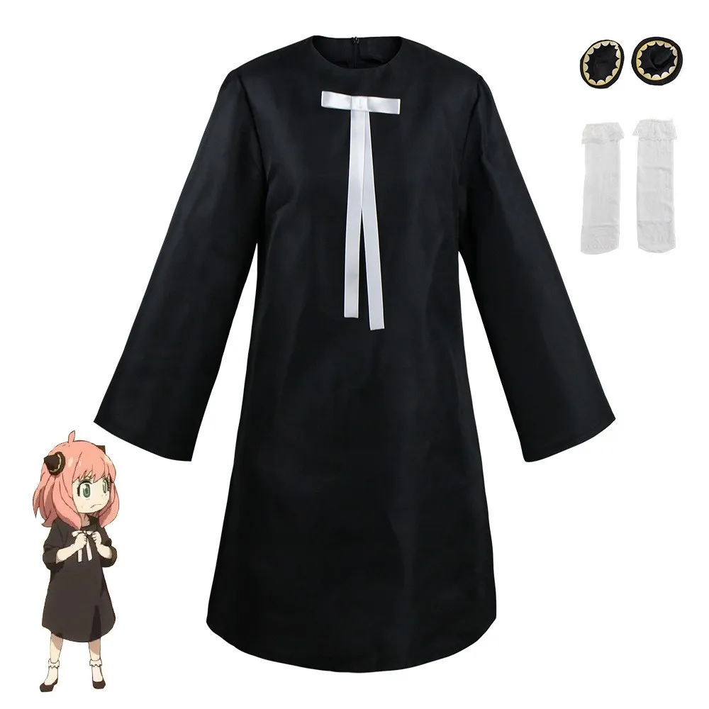 Anime Spion x Familie Anya Fälscher Cosplay Kostüm Kleid Uniform Perücke Kopf bedeckung Halloween Karneval Kostüme für erwachsene Kinder Kleidung