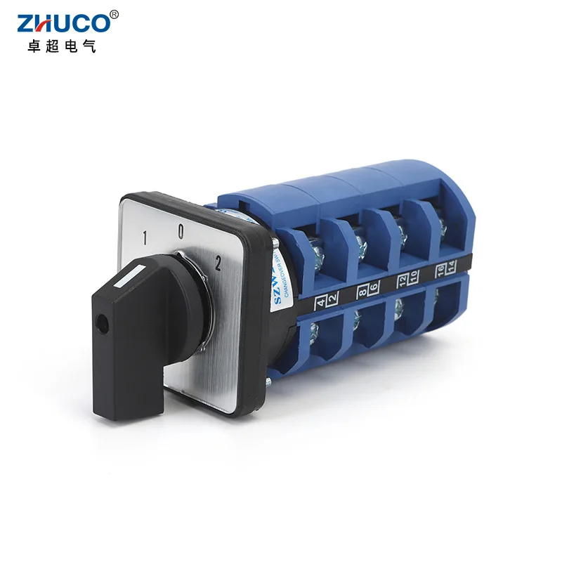 ZHUCO SZW26/LW26-63 63A 660V ON OFF ON Ganrator Universal Rotary Change Over Cam Switch 1/2/3/4 Phases 4/8/12/16 Terminals