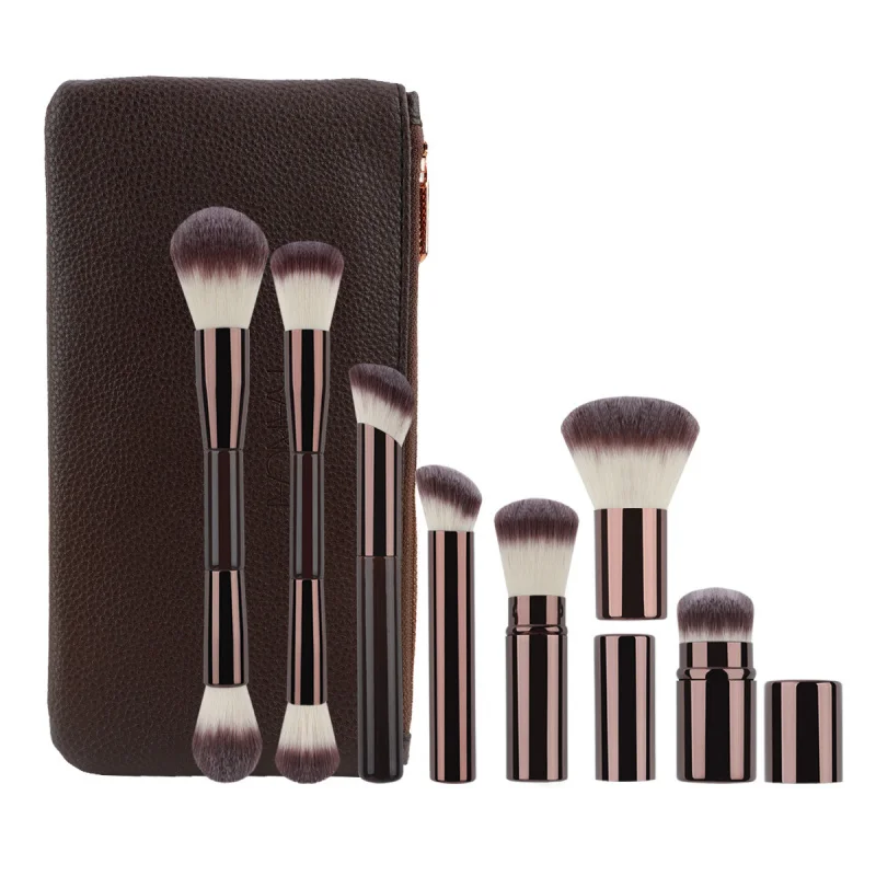 New Product7Makeup Brush Suit Double-Headed Powder Brush Blush Brush Retractable Brush Shading Brush Foundation