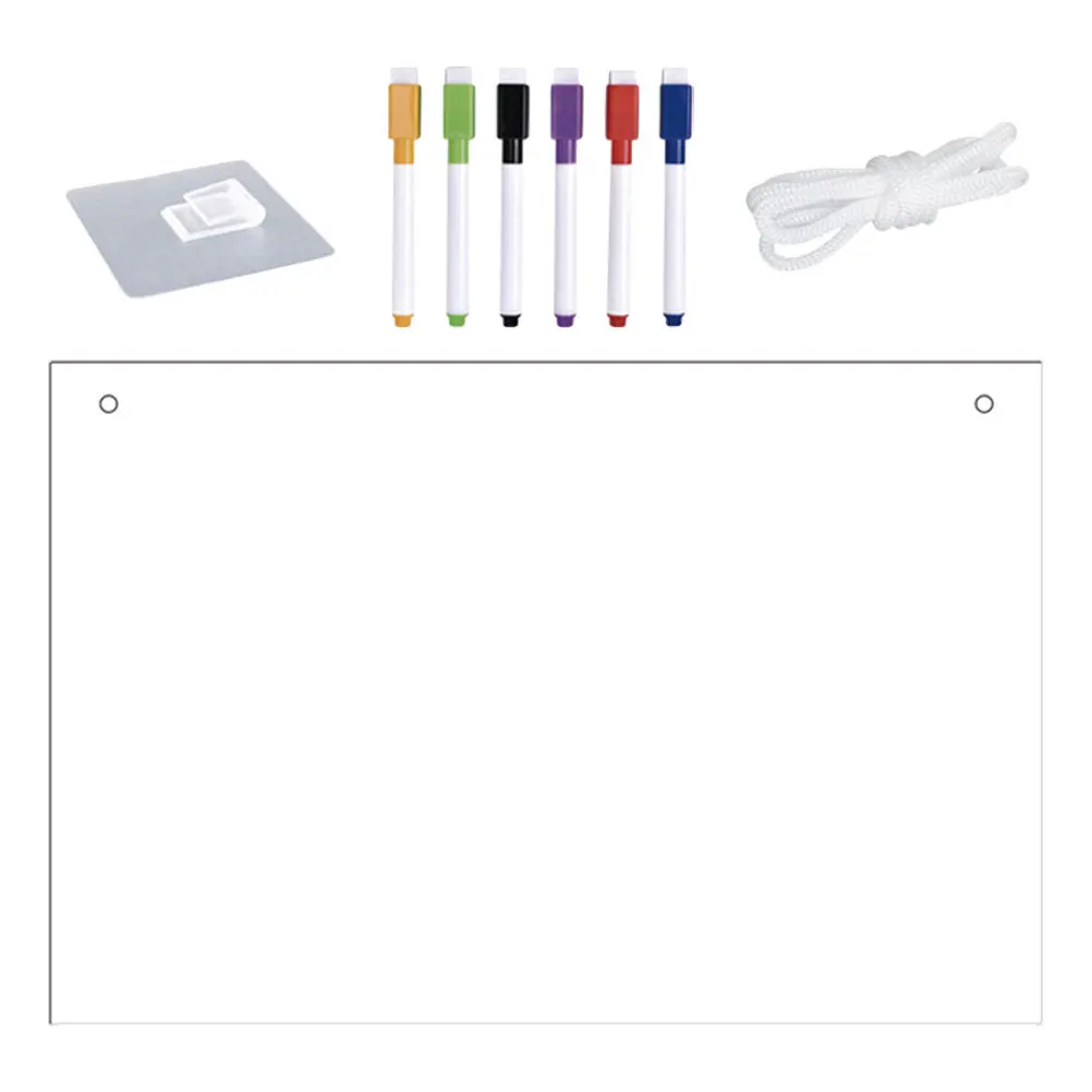 

1 Set Clear Acrylic Dry Erase 12X8 Inch Transparent Whiteboard For Office Home School Wall Hanging Planner Includes Markers