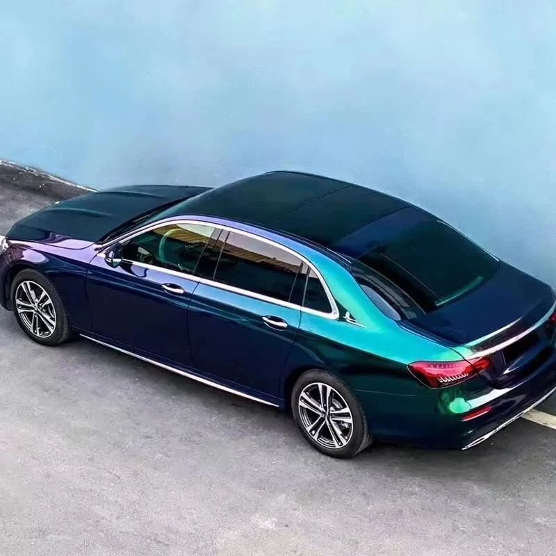 New val Premium Car Body PVC Stickers Stretch Color Change Car Wrap Vinyl Car Sticker  Chamen Purple Green