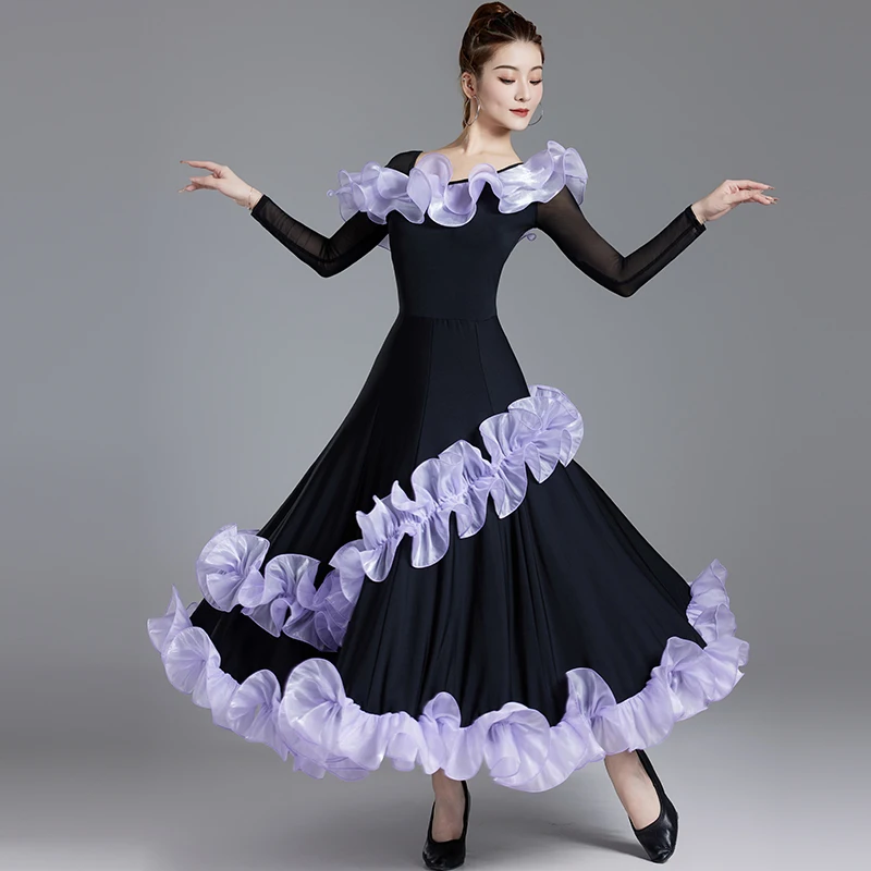 Modern Dance Dress 2025 New National Standard Waltz Practice Competition Table Performance Dress Large Dress LY7203