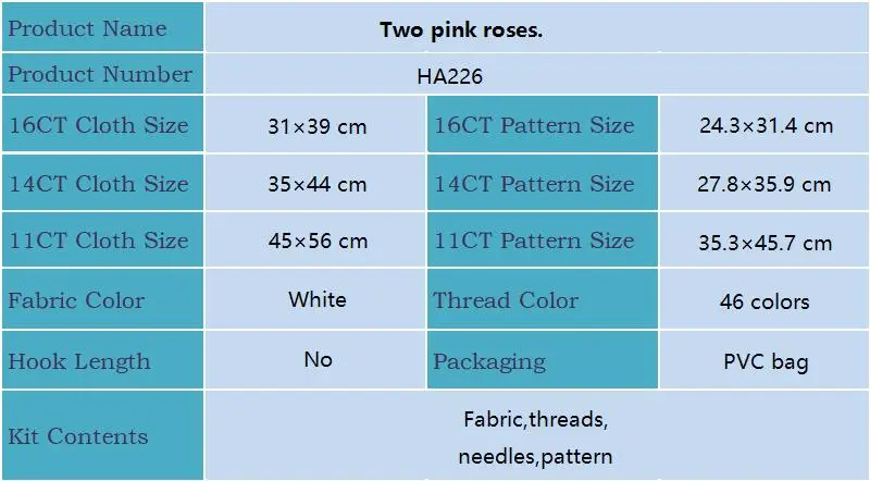 Joy Sunday Cross Stitch Kit Two Pink Roses HD Pattern Aida 16CT 14CT 11CT DMC Threads DIY Hand Embroidery Kit Art Craft New Hot