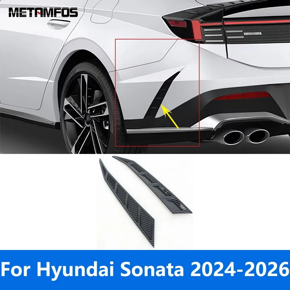 

For Hyundai Sonata 2024 2025 2026 Carbon Fiber Rear Bumper Grille Spoiler Air Vent Outlet Trim Exterior Accessories Car Styling