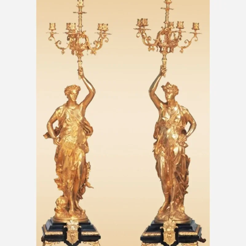 A Pair Of Imitated Antique Gilt Gold Plated Solid Copper 