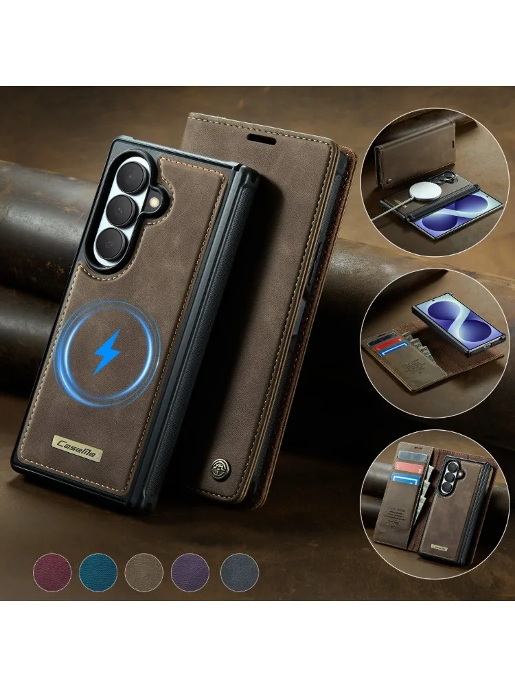 Z Fold8 Ultra 5G Magnet-Hülle 2-in-1 Leder-Brieftasche Flip-Book-Hülle für Samsung Galaxy Z Fold 8 Ultra Hülle ZFold8 kompatibel mit Magsafe