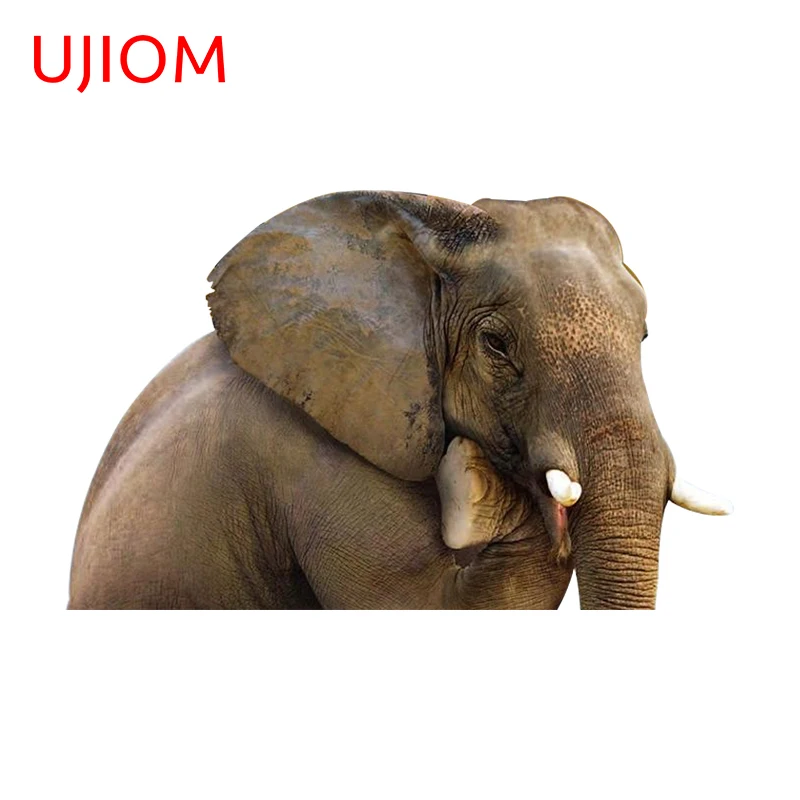 UJIOM 13cm X 8.1cm Huge Elephant Anime 3D Wall Stickers Amusing Vestibule Decal Cute Personality Kitchen Cupboard Decoration