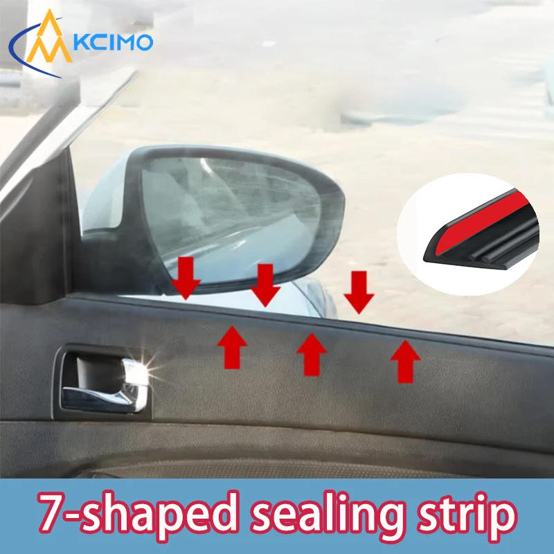 1PC Car Window Seal Strip Rubber Car Side Window Gap Filler Noise Insulation Waterproof Windproof 7-Shape Sealing Strips