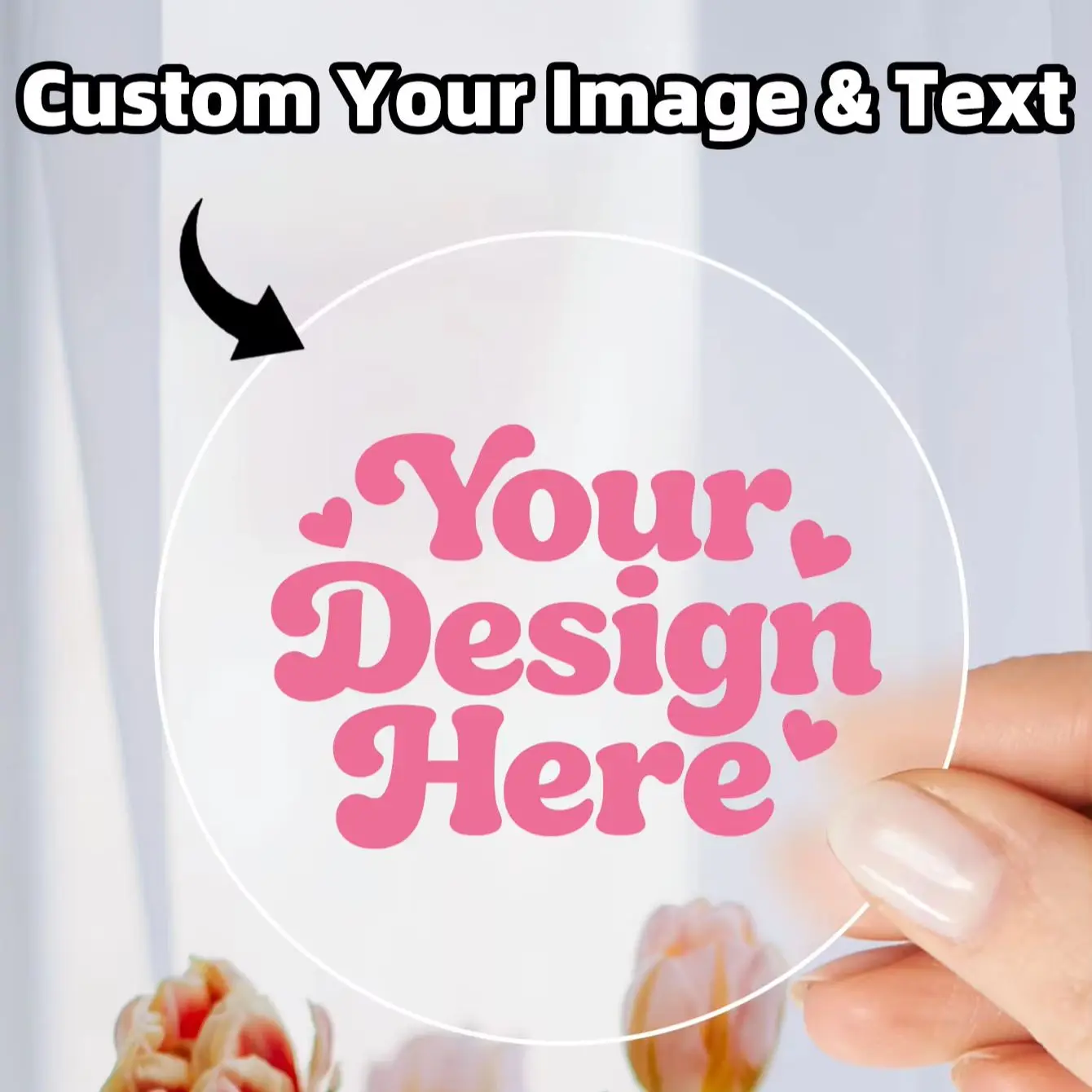 1‑100PCS Round Custom Stickers,Personalized Labels for Family,Envelope Decor,Gift Wrapping Tags&Craft Ornament Accents