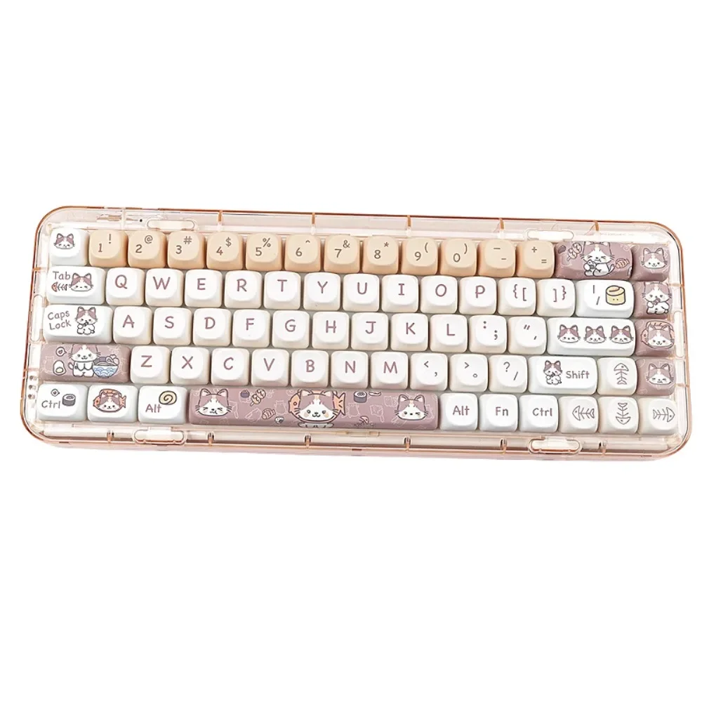 Cat eating Japanese food keycaps MOA highly compatible with mechanical keyboards such as Wooting, Orlon, Wolf Spider, etc