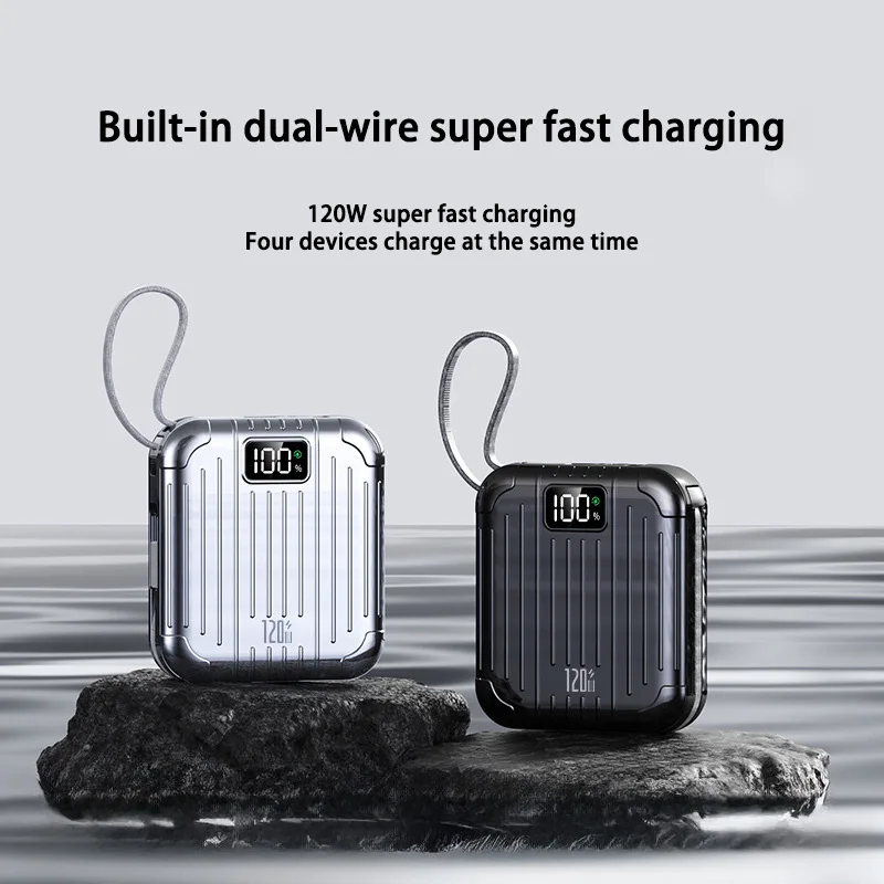 100000mAh Power Bank 120W External Battery Power Bank Dual-wire Super Fast Charging Portable Mini Power Bank For iPhone Xiaomi