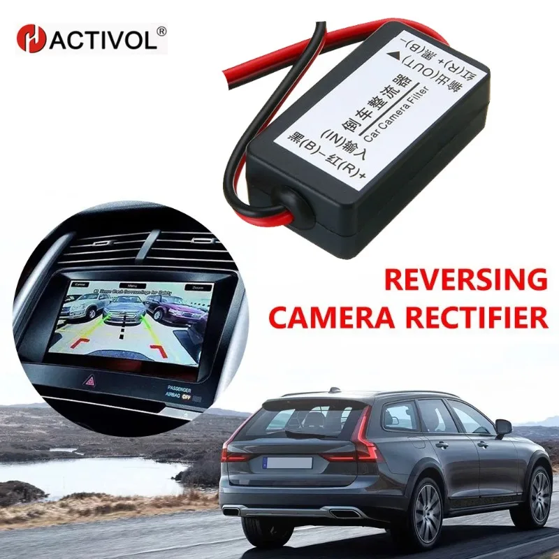 

12V 24V DC Power Relay Capacitor Filter Rectifier for Car Rear View Backup Camera Auto Car Eliminate interference car Connector