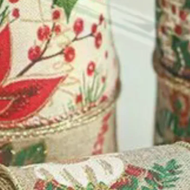 2M/Roll Linen Christmas Ribbon Xmas Tree Printed Gift Wrap Ribbon Snowman Handmade Gift Box Packing Strap New Year Gift