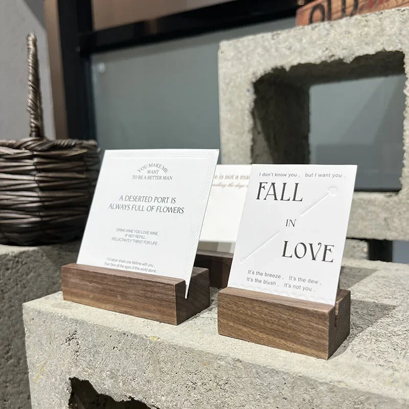 10pcs /lot Solid Wood Price Tag Holder Table Sign Display Stand Labels Price and Menus Wooden Cards and Tag Clips
