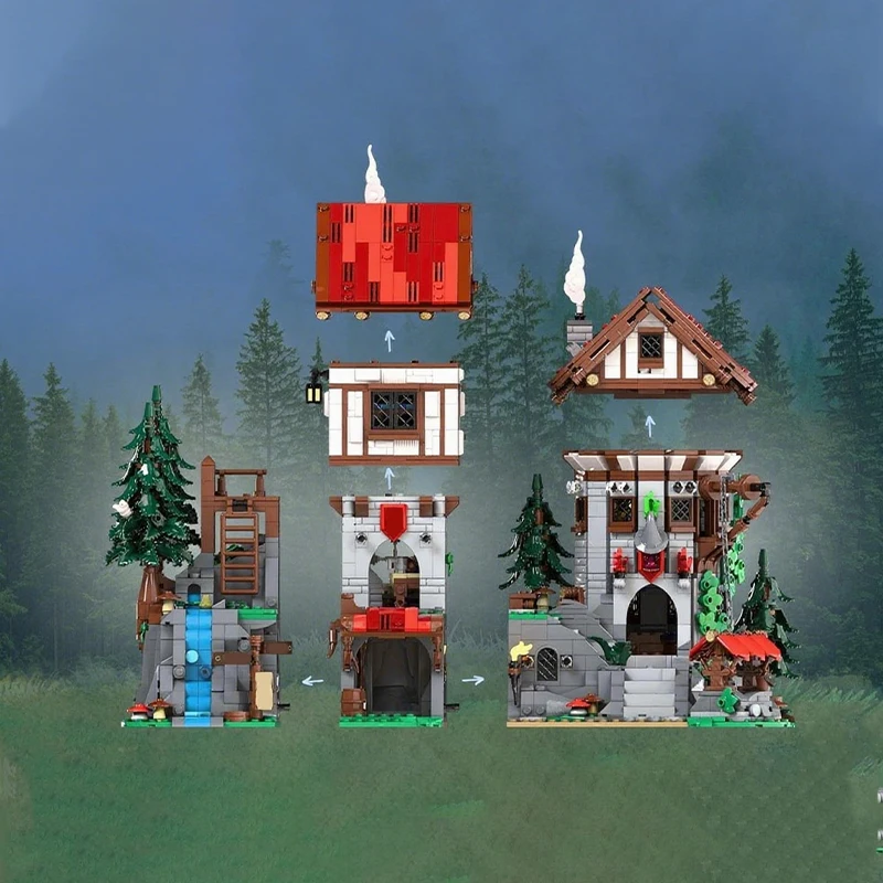 2876PCS MOC Crystal Keep Fantasy Castle Building Blocks DIY Assembly Educational Toys Gift for Magic Theme Fans