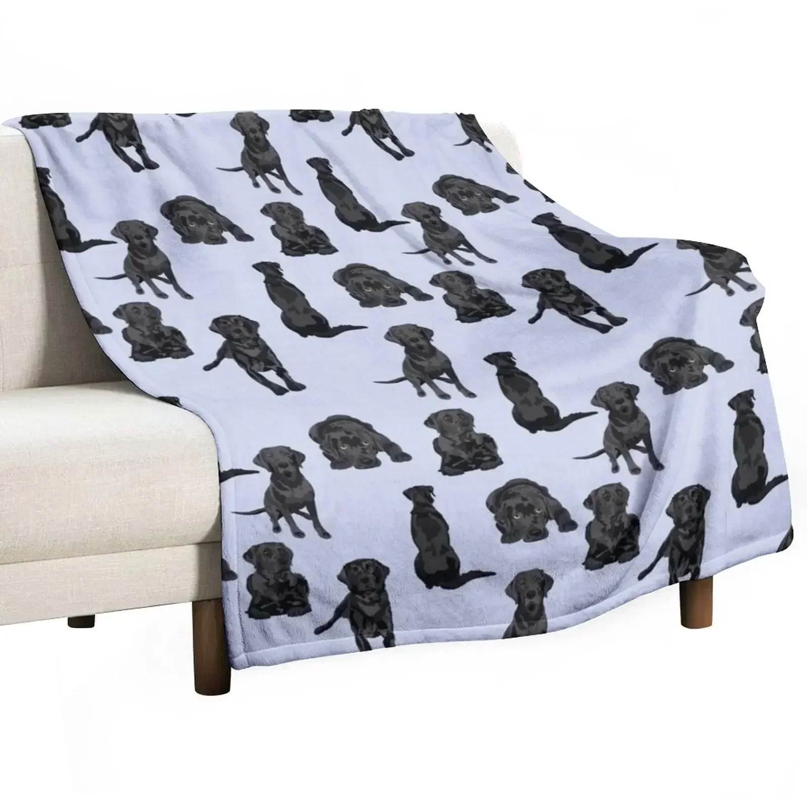 Black Labrador Throw Blanket Soft Plush Plaid Picnic Thins Large bed plaid Designers Blankets