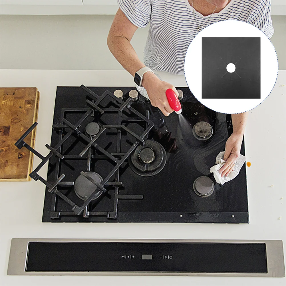 

2Pcs Heat-Resistant Stove Protector Mats Anti-Oil Stain Gas Range Cover Easy Install Gas Range Protectors Mats