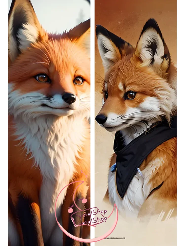 

Dakimakura Cover Unlimited AI Custom Size Double-sided Print Life-size Body Skin-Friendly Fabric kemono fox body pillow case