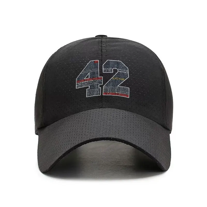 Number 42 Quick Dry Baseball Cap Lightweight Polyester Unisex Sports Outdoor Sun Hat