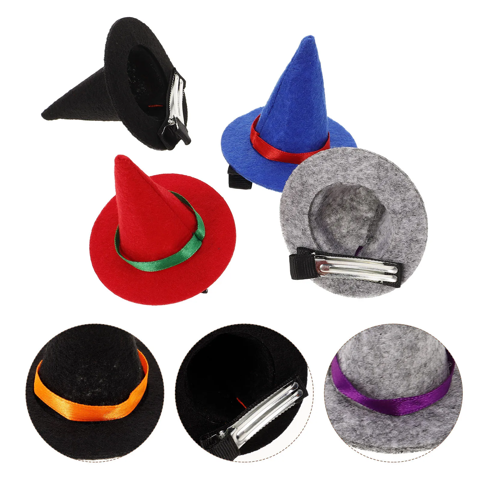 

4pcs Hat Hair Clips for Halloween Costume Party Accessories Safe Cloth Material Lightweight Durable Suitable