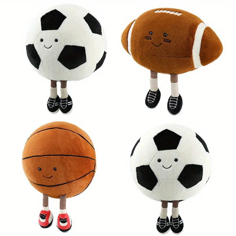 

Football with feet plush doll basketball football plush doll toy boys and girls gift pillow