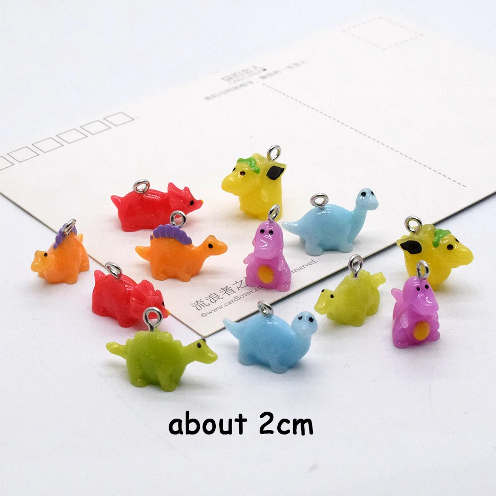 10/12pcs Miniatűr Mali Dinosaurus Fagyanta charms Színes kawaii Gúnyrajz Állat Medál diy mesterségek számára Fülbevaló ékszer Csinál