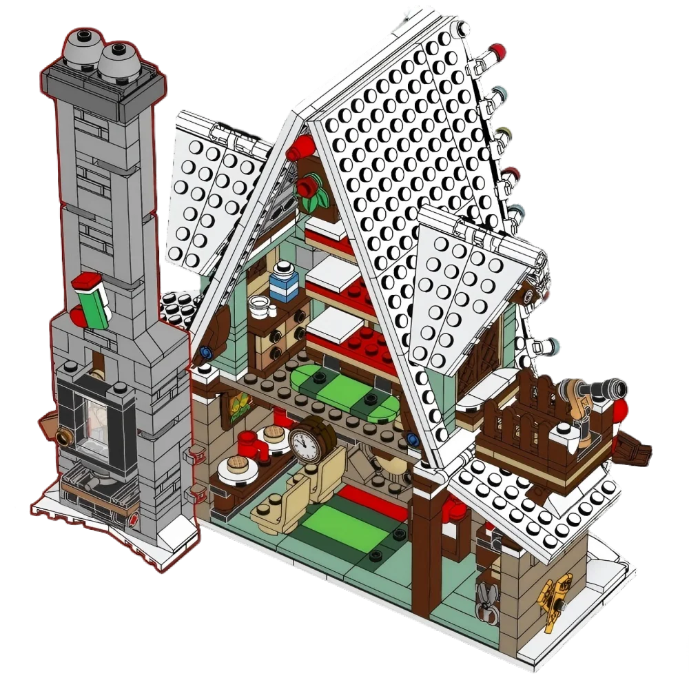 절묘한 엘프 매직 롯지 10275 빌딩 블록 세트는 크리스마스 선물에 적합하며 레고 입자와 호환됩니다, 1197개.