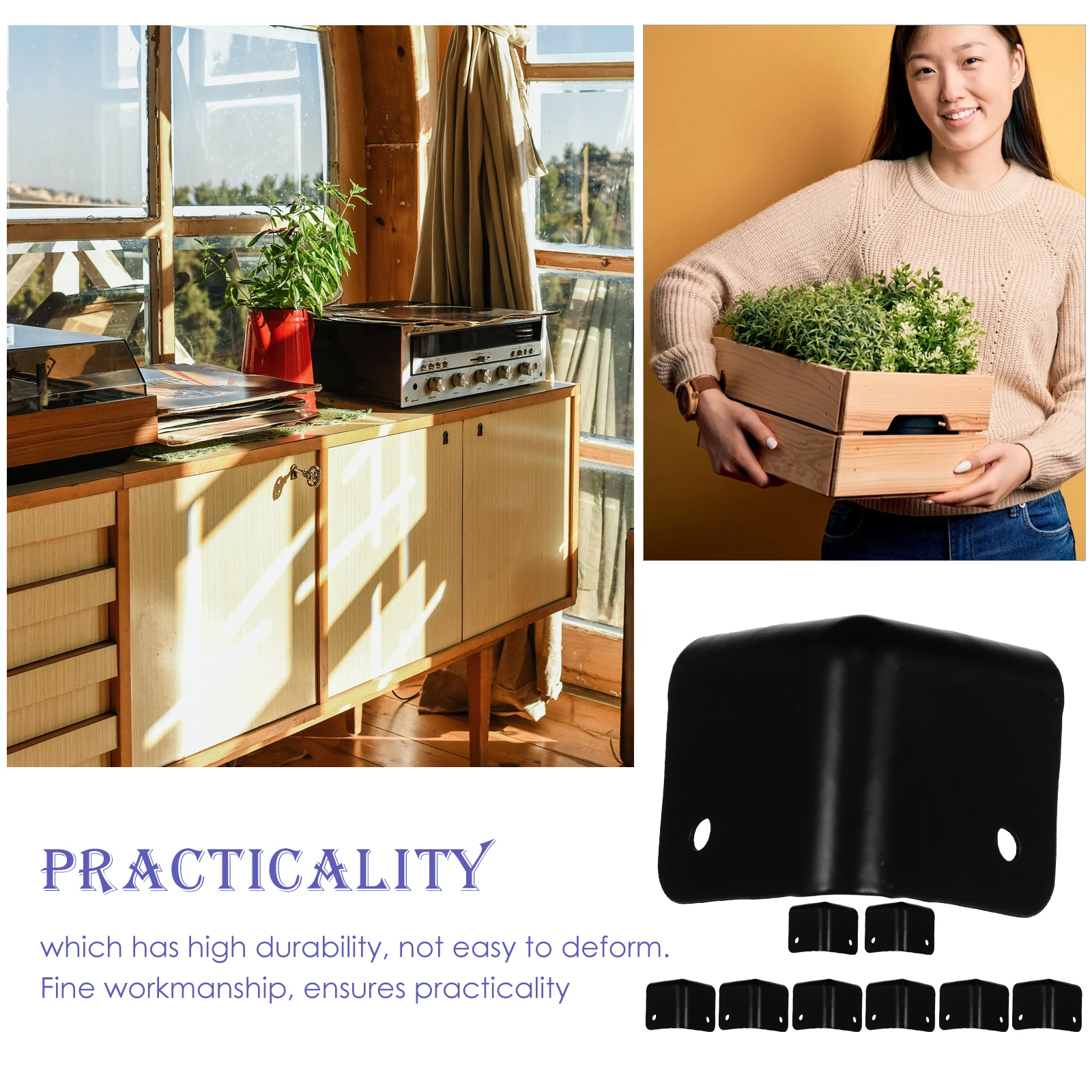 

16pcs Heavy Duty Corner Protectors Anti-Collision Angle Guards Decorative Box Edge Protector Hardware for Jewelry Wooden Cabinet