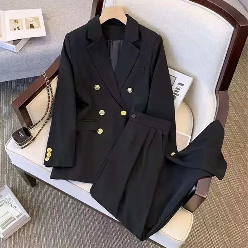 Spring Autumn Women New Fashion Advanced Sense Blazer Overcoat Suit Jacket Female Korean Leisure Loose Suit Pants Coat Outfits