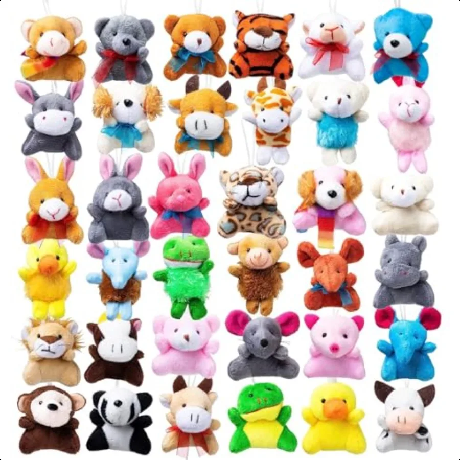 

JOYIN 36 Pack Mini Animal Plush Toy Assortment 36 Units 3 Each Bulk Stuffed Animals Party Favors for Small Animals Plush Keycha