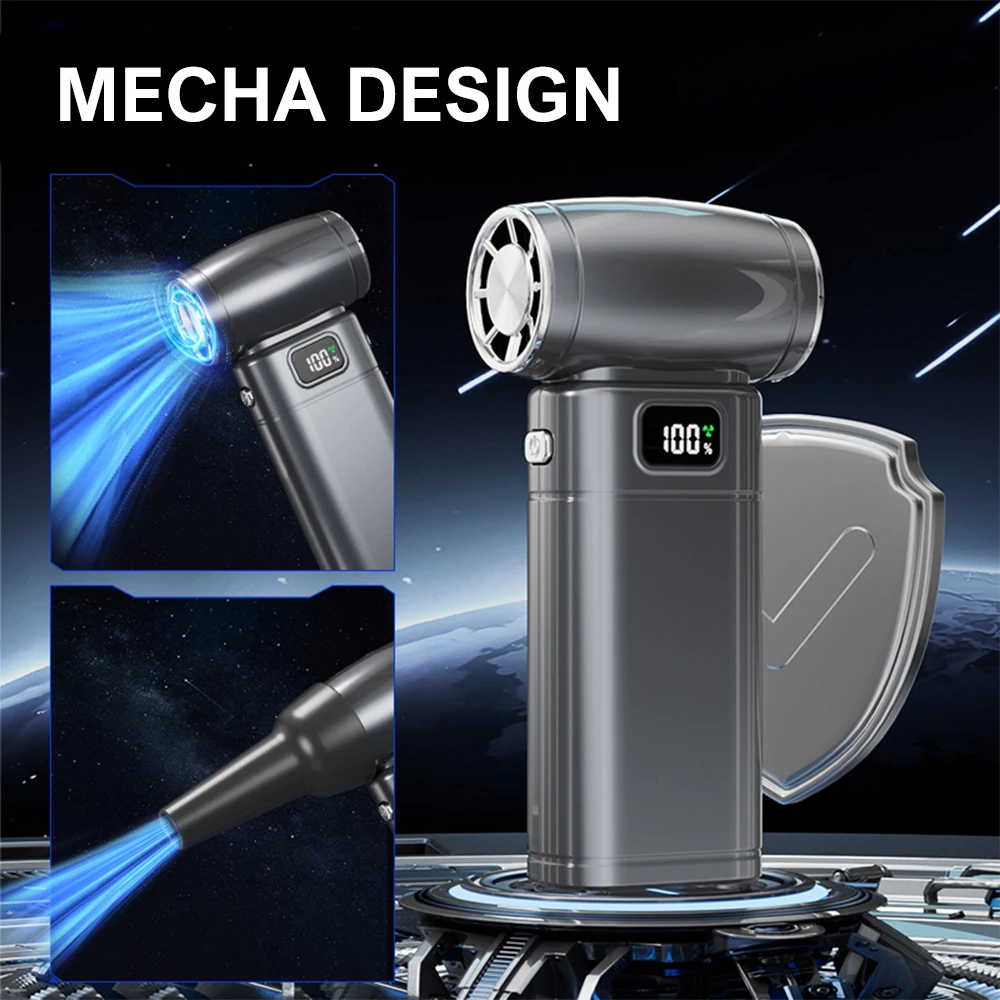 Violent Fan 200000RPM Powerful Air Blower Vacuum Dust Cleaner Type-C Charging Strong Winds 53m/s Brushless Turbo Jet Blower ﻿Fan