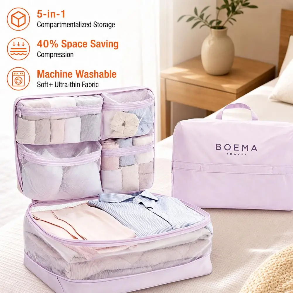 5‑in‑1 Travel Packing Bag Multifunctional Luggage Storage Bag Compression Clothing Organizer Large-capacity Clothing Storager