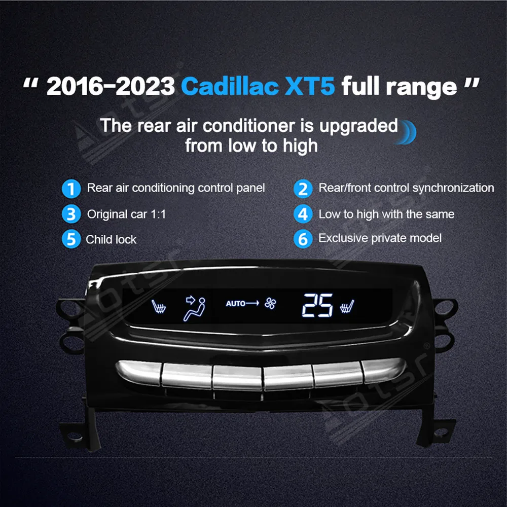 لكاديلاك XT5 CT6 2016-2024 الخلفية سيارة تعمل باللمس التحكم في المناخ لوحة التيار المتناوب ترقية الملحقات الداخلية