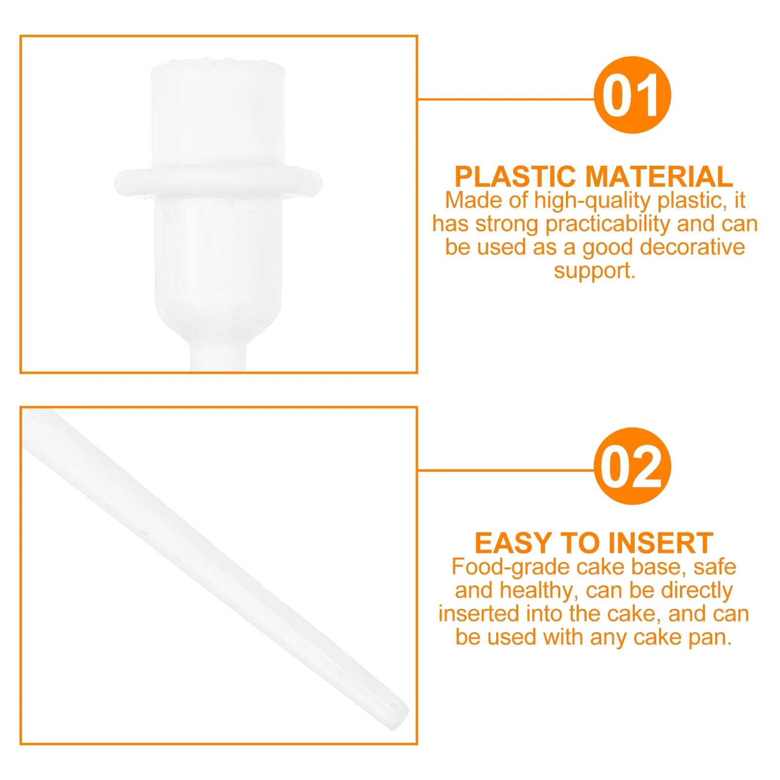 

100 pcs Insert Decor Food-Grade Plastic Support For Diy Cake Decoration Cake Insert Stick Dessert Party Supplies