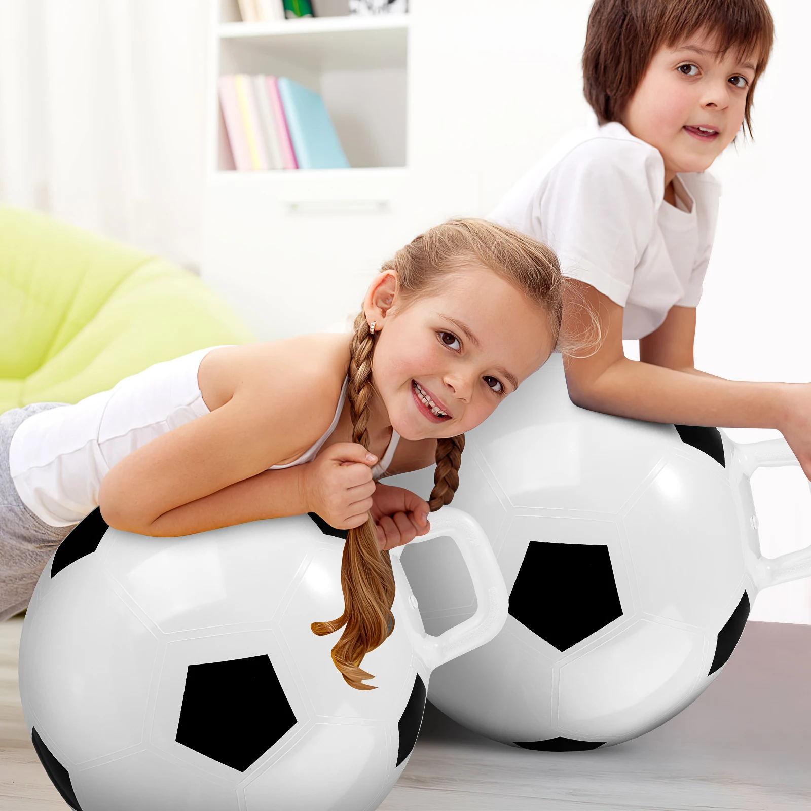 

1pc Inflatable Football Jumping Kids PVC Toy Bounce Soccer Pool Parks Outdoor Fun Activities Lightweight