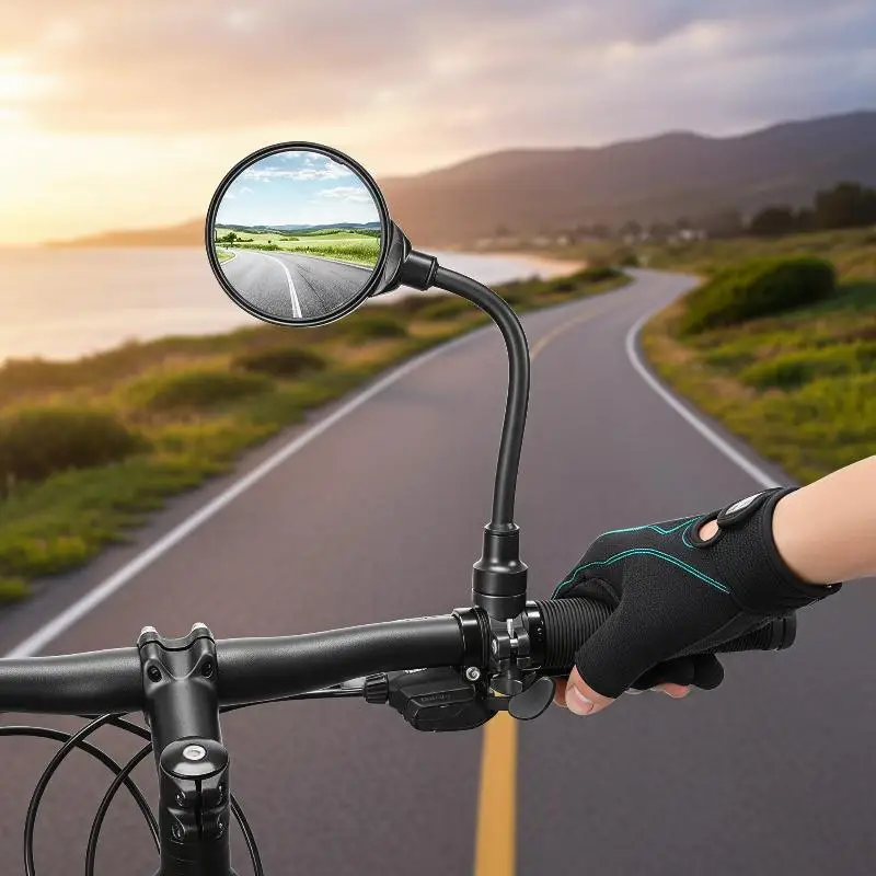 New E-Bike Rearview Mirror 360° Rotatable HD Wide Angle Anti-glare Universal for Mountain Road Bikes Cycling Safety Accessory