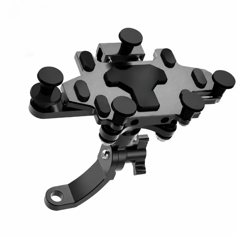 Aluminum Alloy Motorcycle Phone Holder 10mm Screw Mount 540 Degree Anti‑Shake GPS Navigation Bracket Moto Handlebar Parts