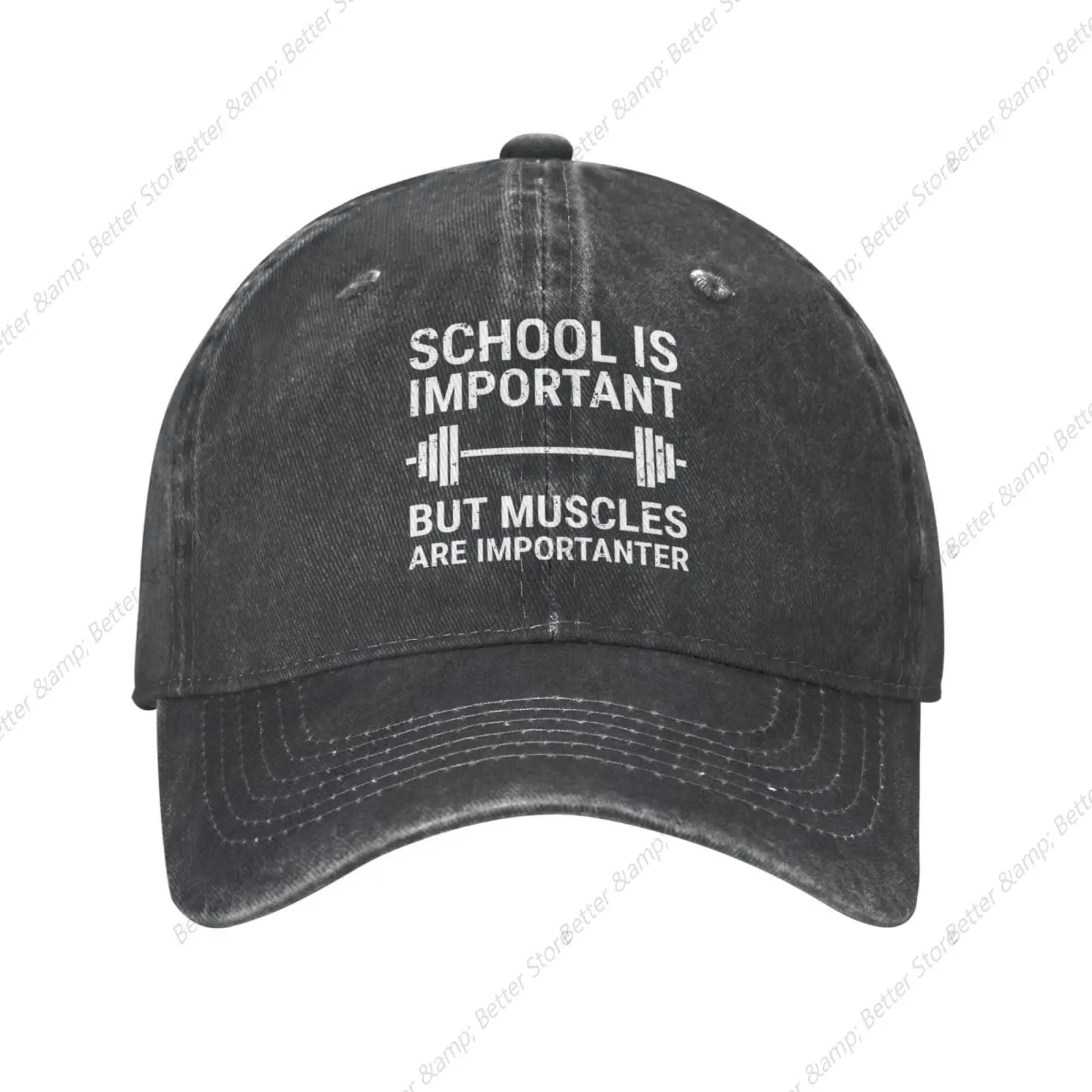 Adult Vintage Trucker Dad Hat,School Muscles are Importanter,Baseball Cap Funny Cowboy Hats