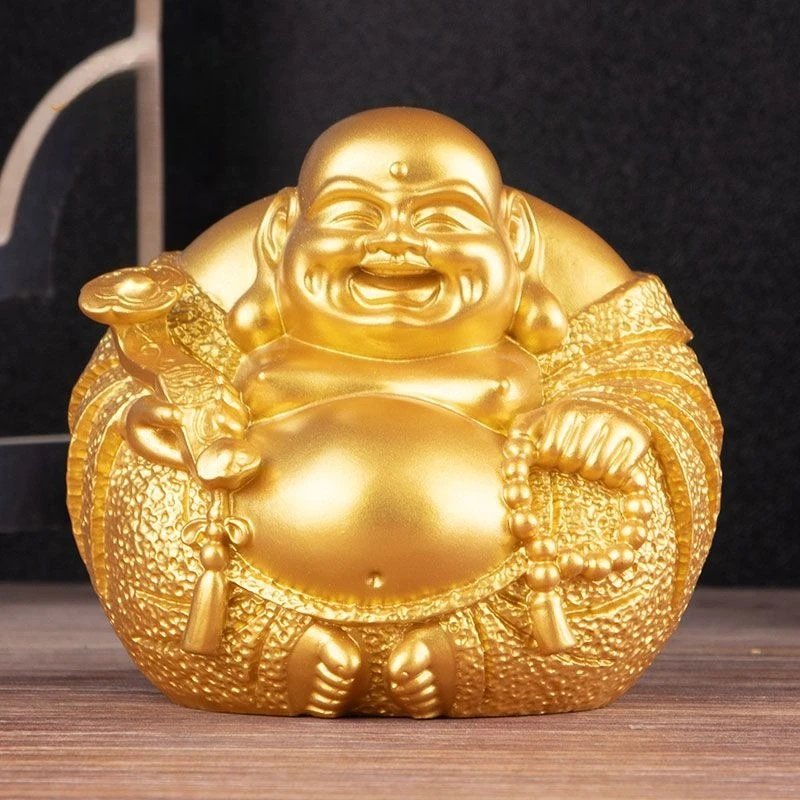 Ruyi Maitreya Buddha Statue: Large-Bellied Laughing Buddha Figurine Home Decor Ornament Gift
