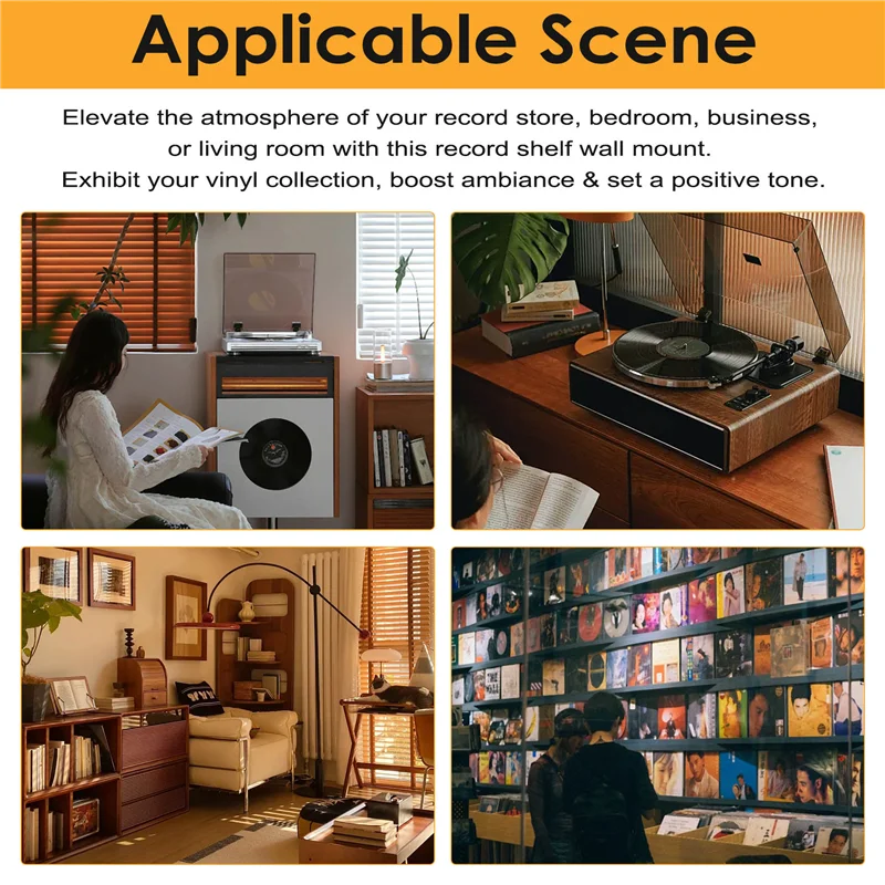

ELECT-Acrylic Record Shelf Wall Mount Now Playing Wall Mount Record Display Stand Vinyl Record Shelf