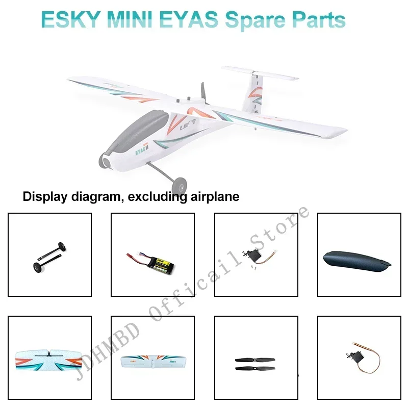 ESKY-Ensemble de train d'atterrissage principal Servo, modèle d'avion RC Mini Eyas, pièces de rechange, hélice, ensemble d'ailerons horizontaux, 750mm