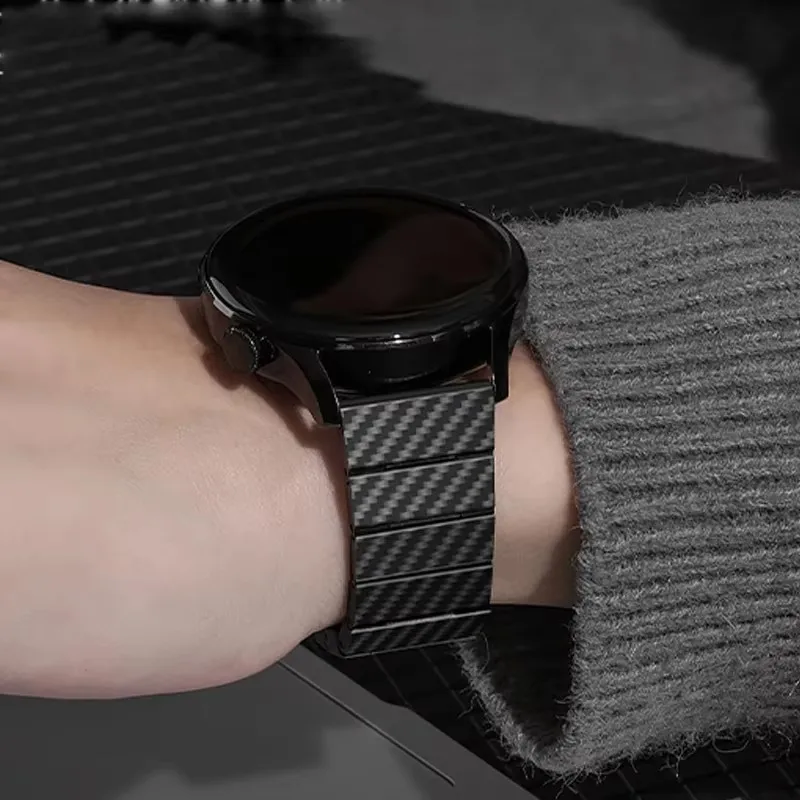 Cinturino in metallo con motivo in fibra di carbonio per Samsung Galaxy Watch 7 Ultra 47mm Accessori per cinturini sostituibili