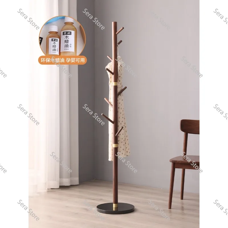 Black walnut hanger bedroom hanger floor single pole type household coat rack solid wood